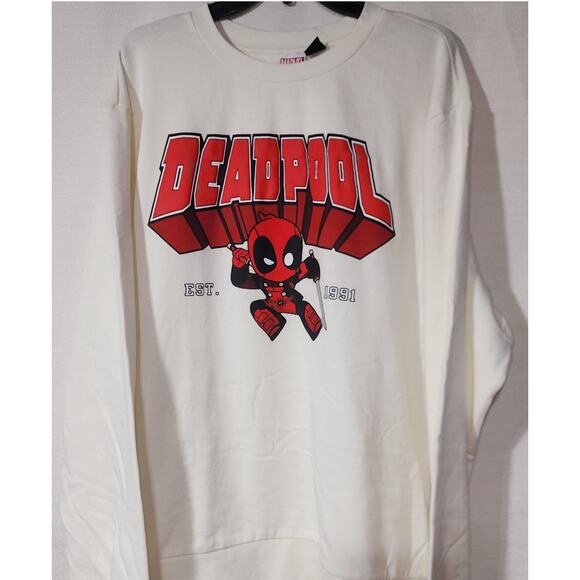 Marvel Deadpool Graphic white sweatshirt men's XXL - Picture 1 of 10